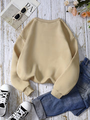 Women's Letter Print Crew Neck Sweatshirt