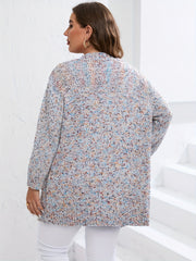 Ditsy Print Long Sleeve Pocket Cardigan