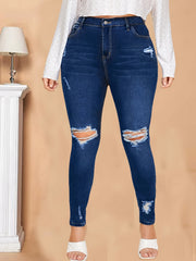 High Rise Ripped Skinny Jeans