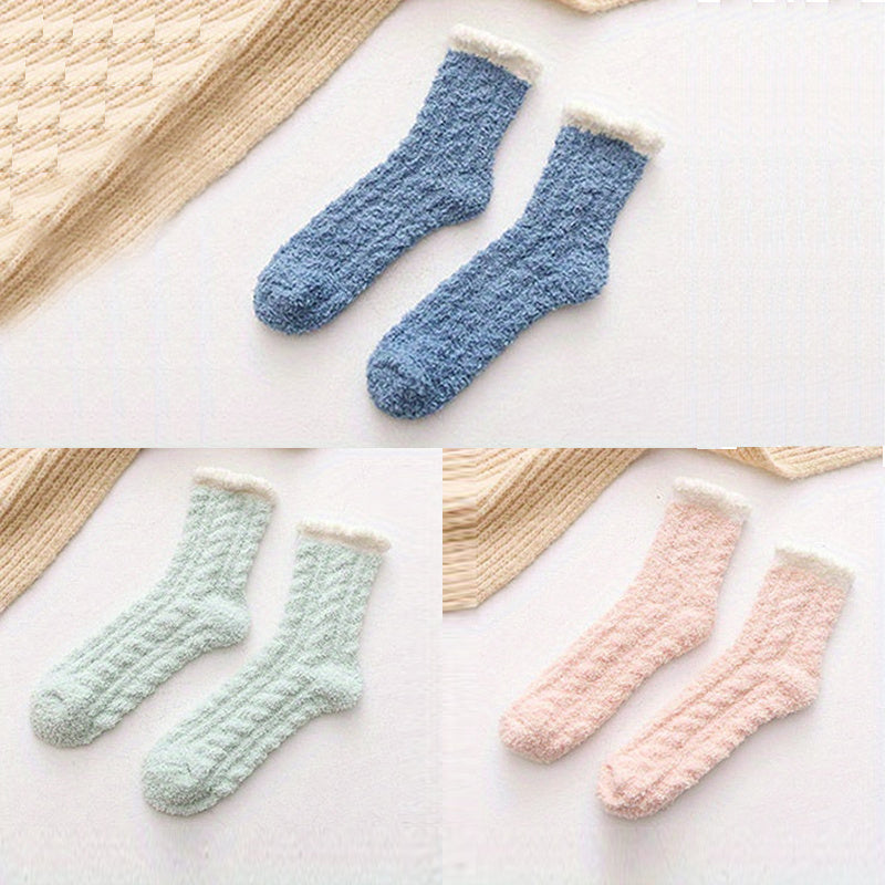 Soft & Cozy Fleece Crew Socks - Girls Stockings & Hosiery
