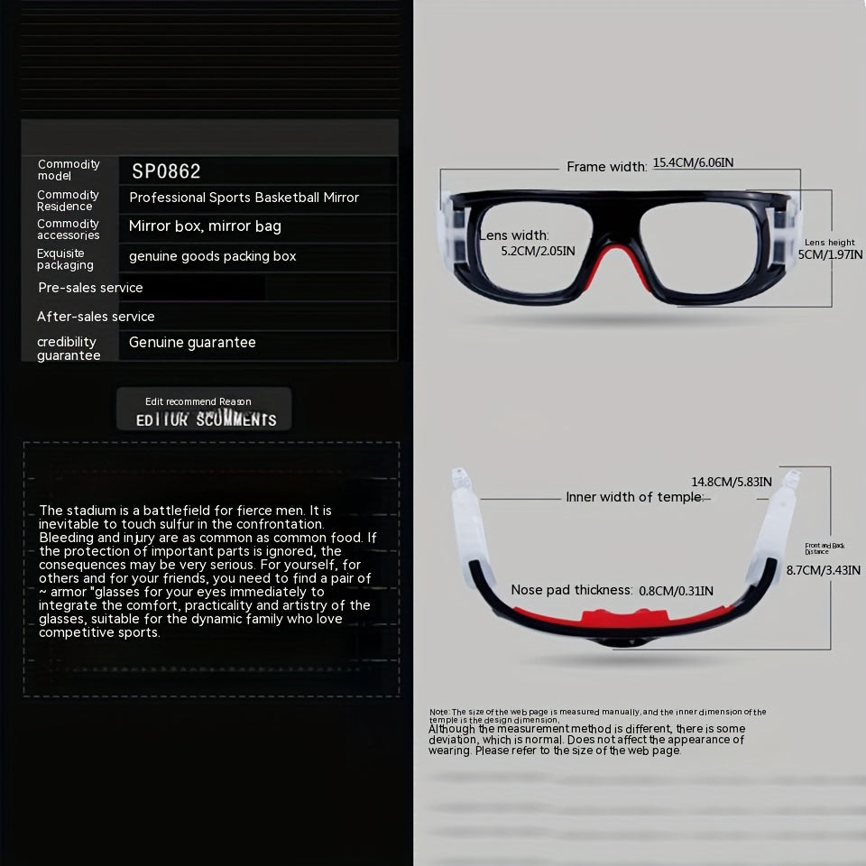 Sports Myopia Goggles Large Frame Anti-collision Glasses