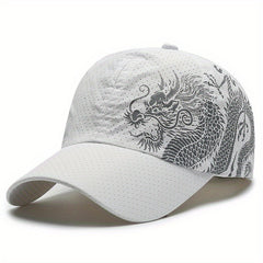 Chinese Dragon Print Baseball Cap Outdoor Quick Drying Sun Protection Hat
