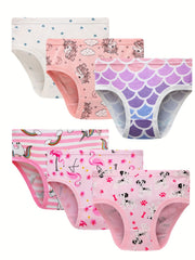 6pcs Baby Soft Cotton Underwear Little Girls'Briefs Toddler Panties