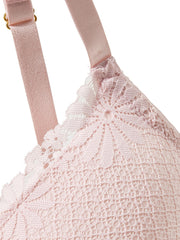2 Pack Floral Trim Lace Push Up Bra Plus Size Set