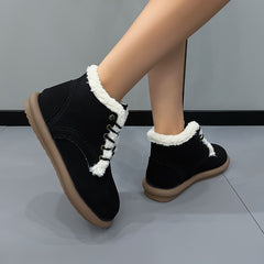 Women's Retro Winter Snow Boots Thermal Lined Comfort Outdoor Flat Ankle Boots