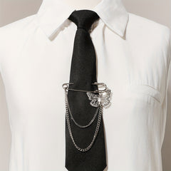 Butterfly Pin Brooch Necktie Casual Tie Pre tied Shirt Tie For Women