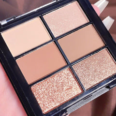 6 Earth Tone Eyeshadow Palette Waterproof Cosmetics Makeup