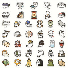 80pcs Funny Turtle Expression Graffiti Sticker for Laptop Helmet Water Cup
