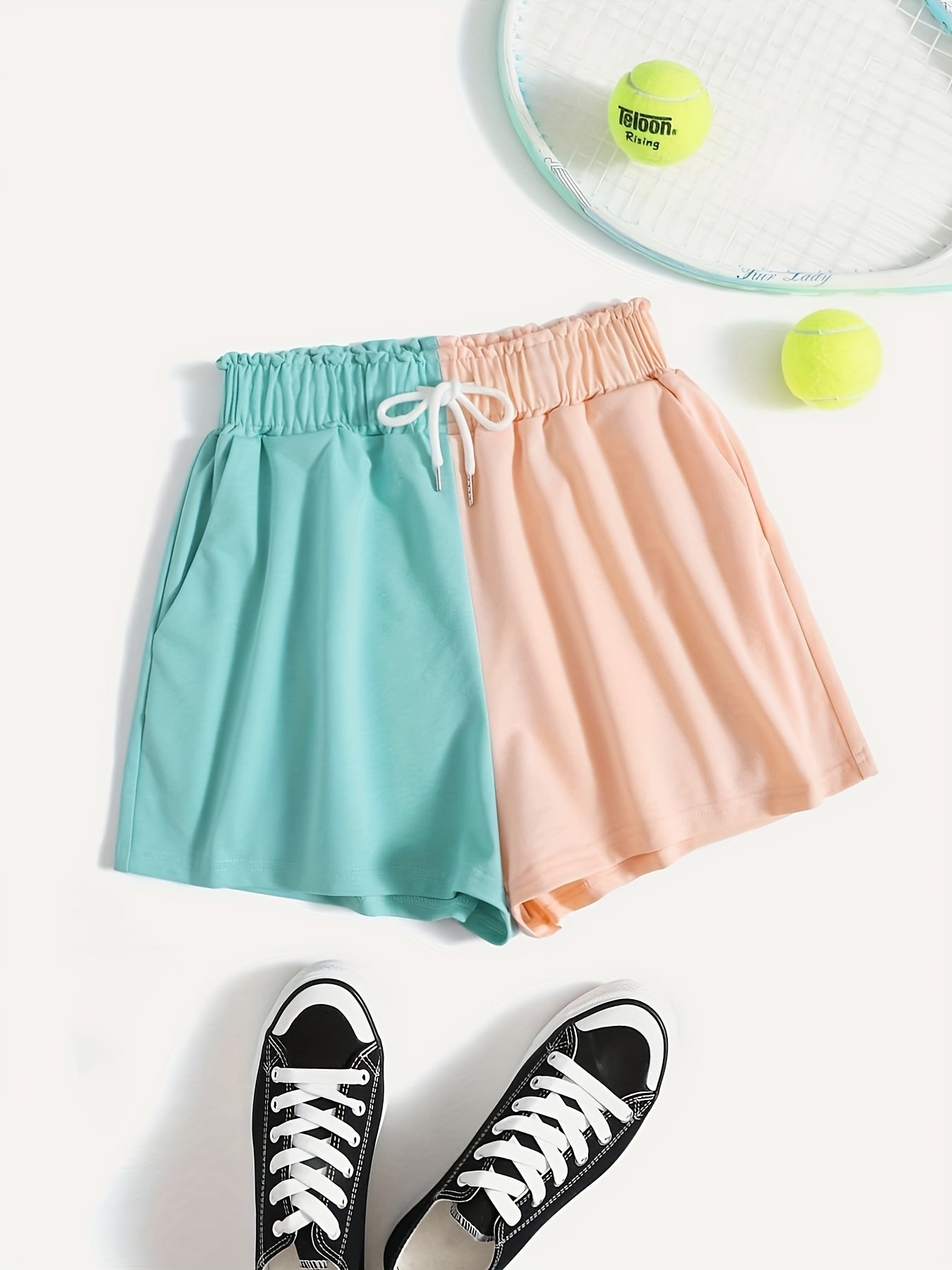 Casual Drawstring Shorts Elastic Waist Summer Shorts