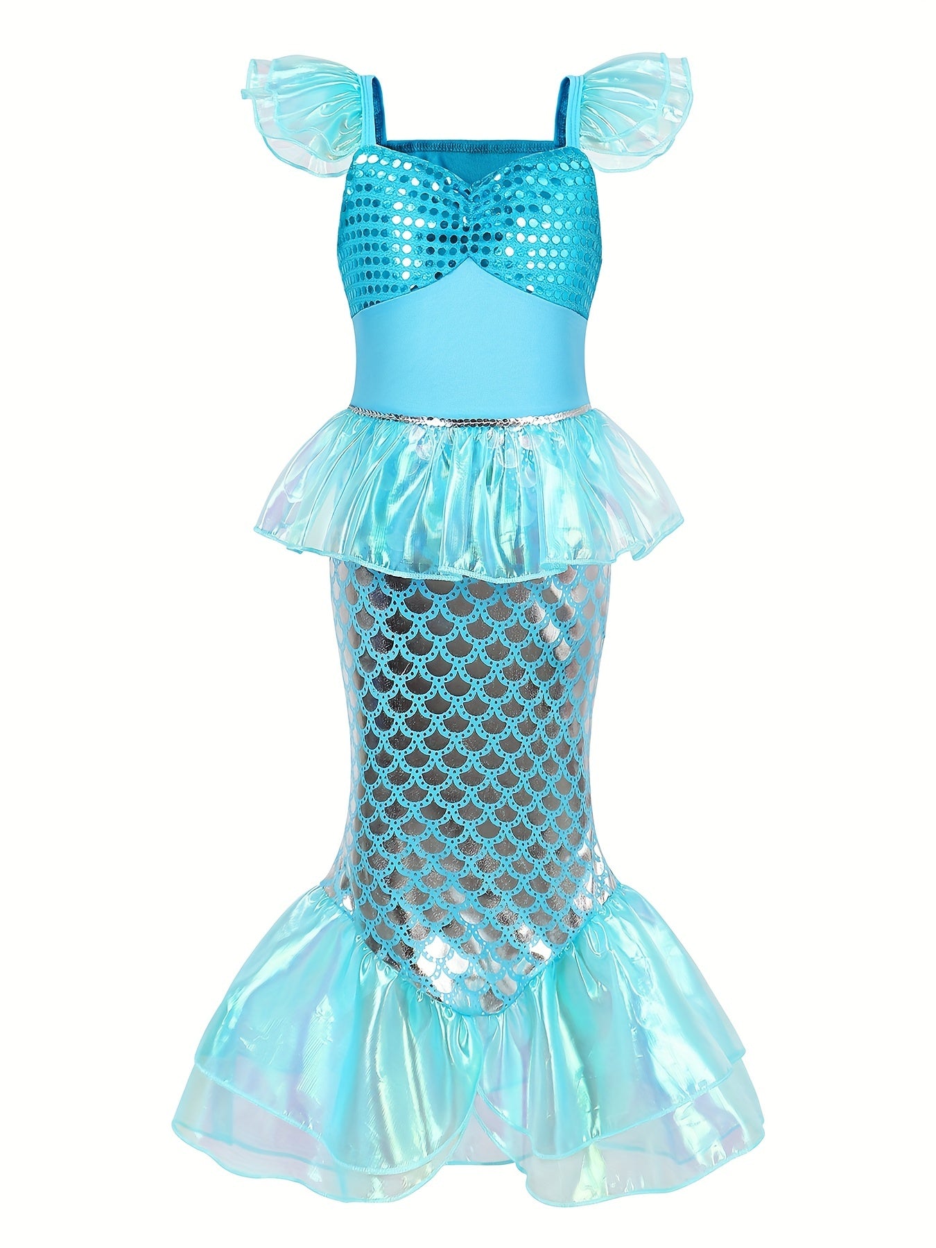 Mermaid Princess Dress With Accessories Set - Fairy Tale Cosplay Costume