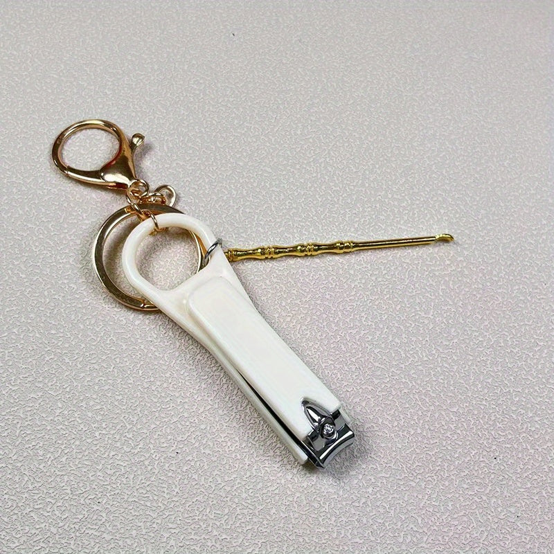 Macaroon Nail Clipper Earpick Keychain Bag Car Pendant Keyring