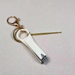 Macaroon Nail Clipper Earpick Keychain Bag Car Pendant Keyring