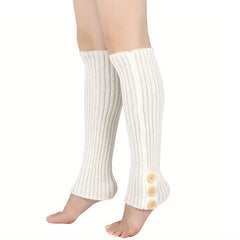 Striped Knit Leg Warmers Colorblock Knee High Socks
