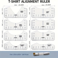Tshirt Ruler Guide For Vinyl Alignment HTV Sublimation Heat Press Tool