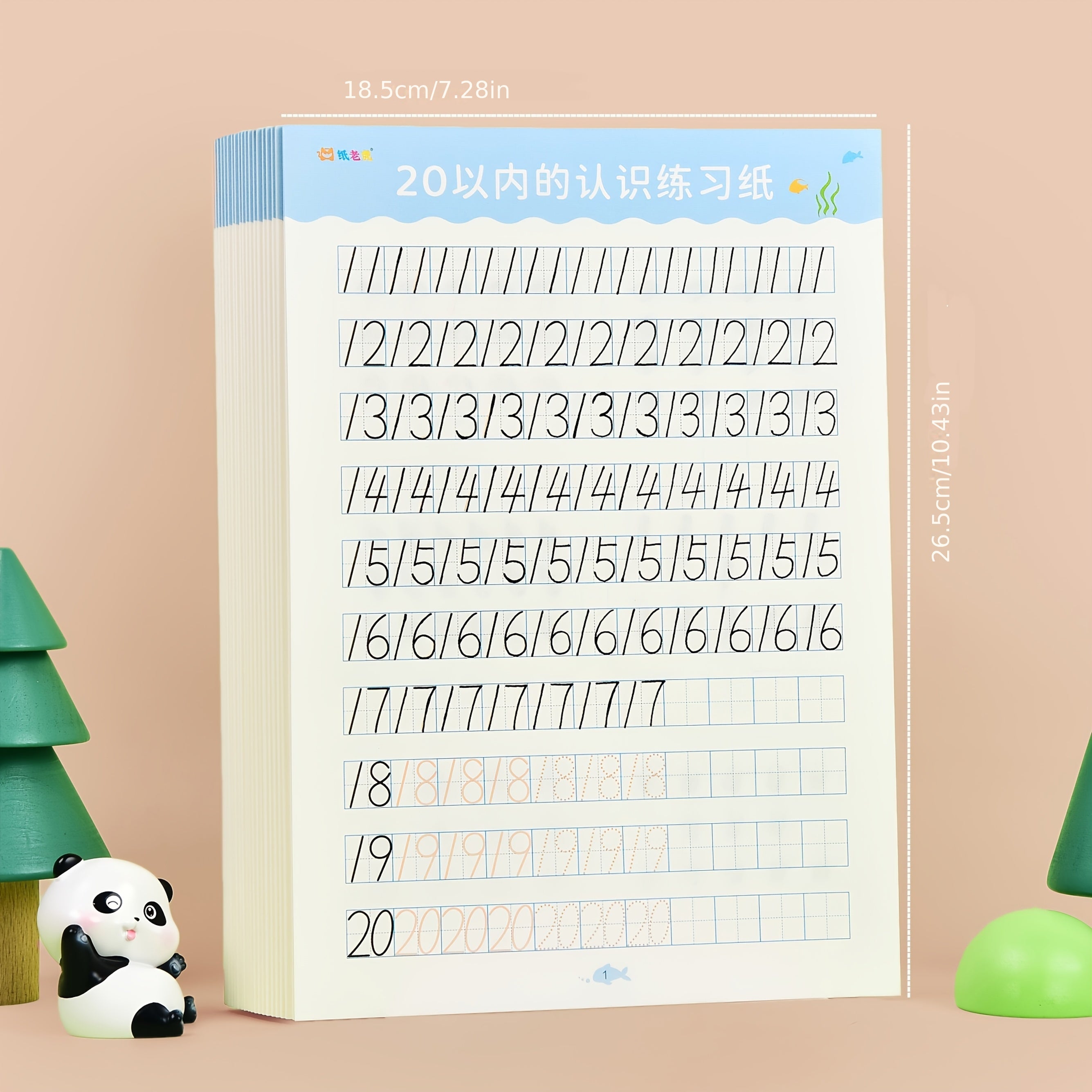 Handwriting & Math Practice Workbook Set 1-20 for Kids