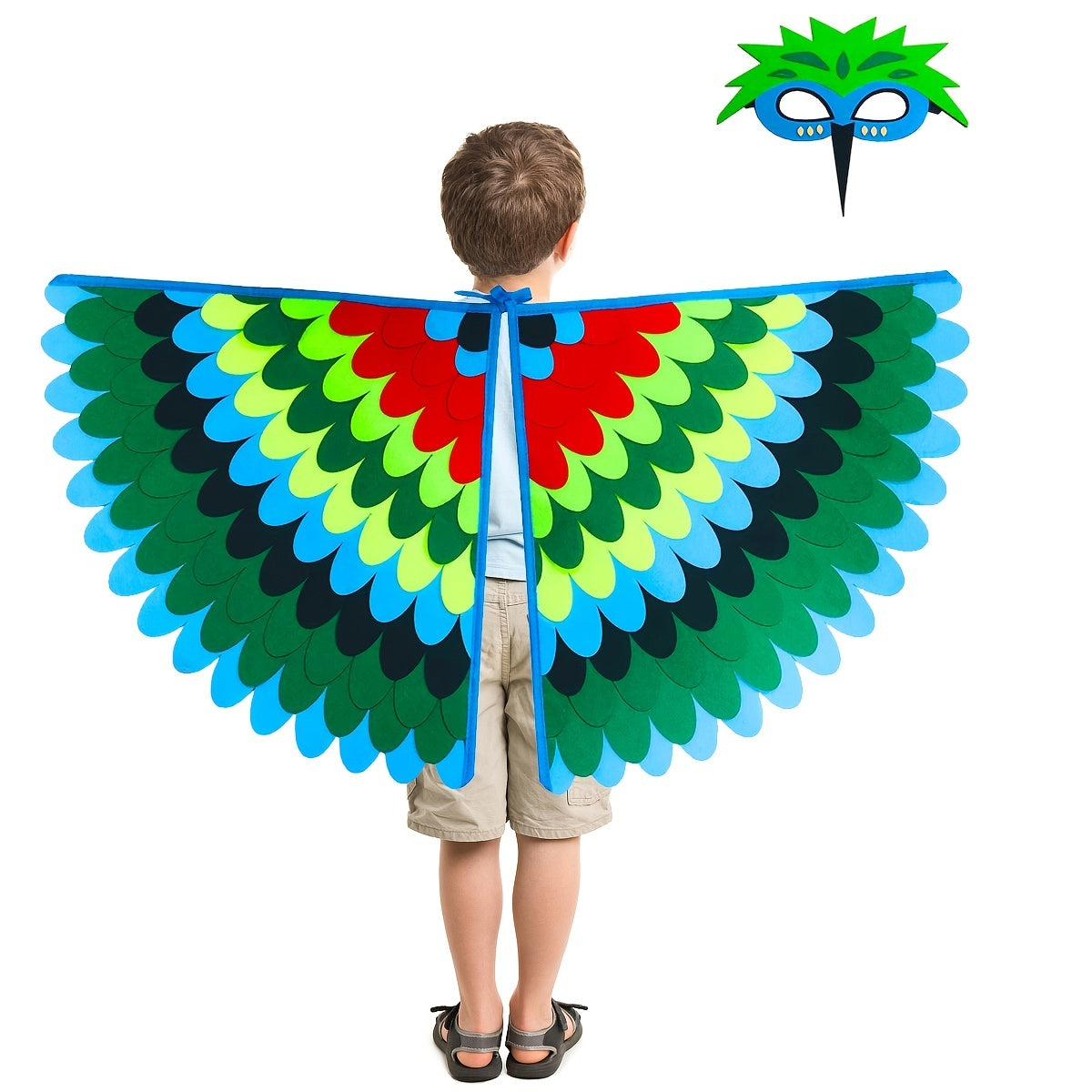 Kids Bird Wings Cape Mask Set for Cosplay Performance Props