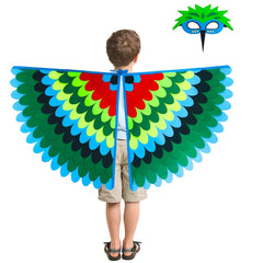Kids Bird Wings Cape Mask Set for Cosplay Performance Props