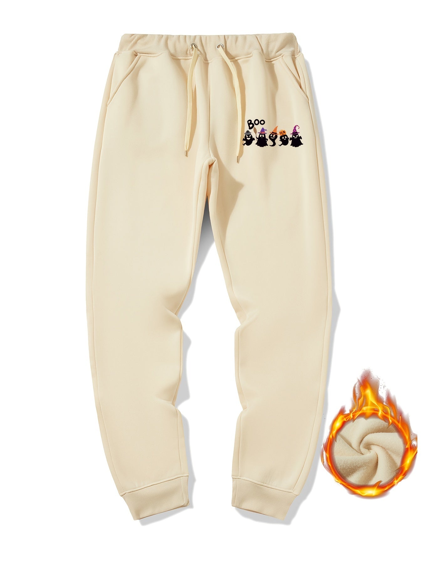 Cartoon Print Warm Sweatpants Men's Jogger Pants