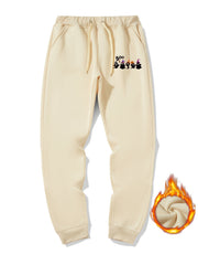 Cartoon Print Warm Sweatpants Men's Jogger Pants