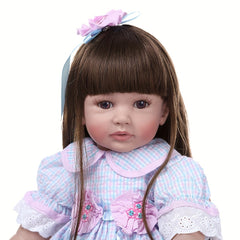 24 Inch Reborn Girl Doll Princess Long Hair Skirt Dress Cuddly Body