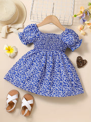Baby Girls Floral Print Dress for Summer Fun