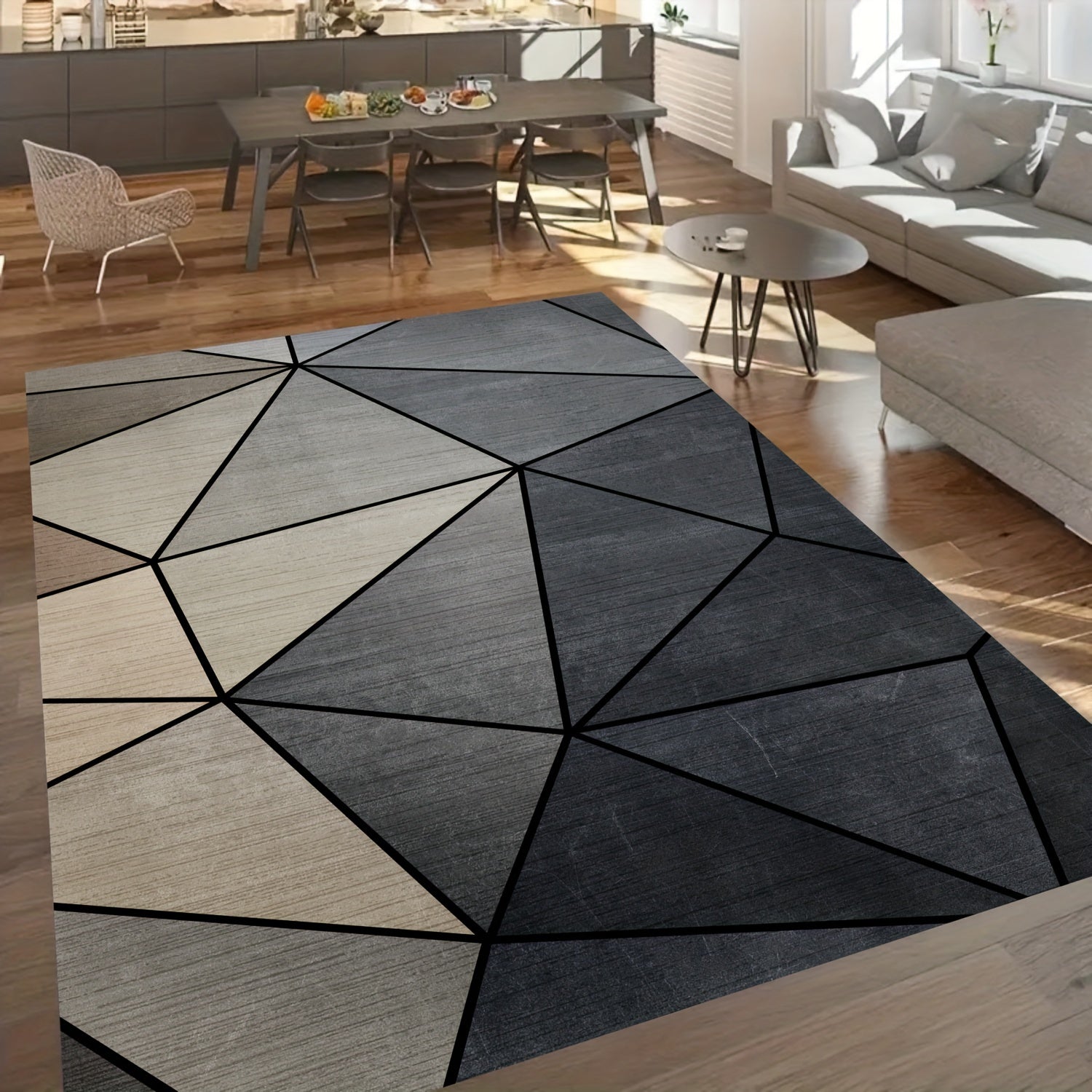 Geometric Printed Floor Rug Soft Non-slip Carpet