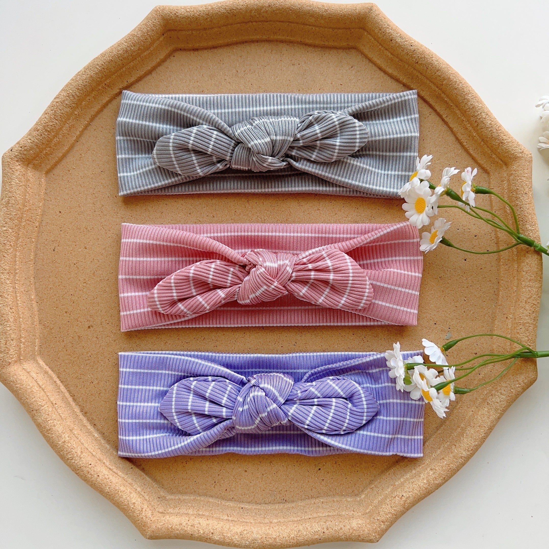 3pcs Striped Bowknot Hair Band Headbands for Baby Girls