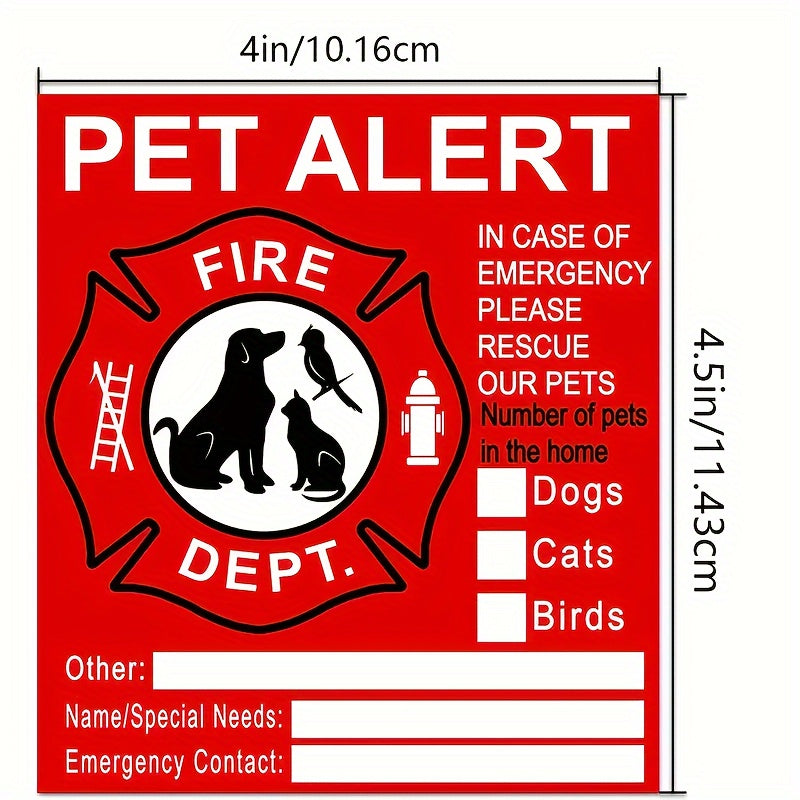 6pcs Emergency Siren And Pet Stickers - Save Our Pet Window Stickers
