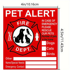 6pcs Emergency Siren And Pet Stickers - Save Our Pet Window Stickers