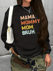 Colorful Letter Print Pullover Sweatshirt for Women