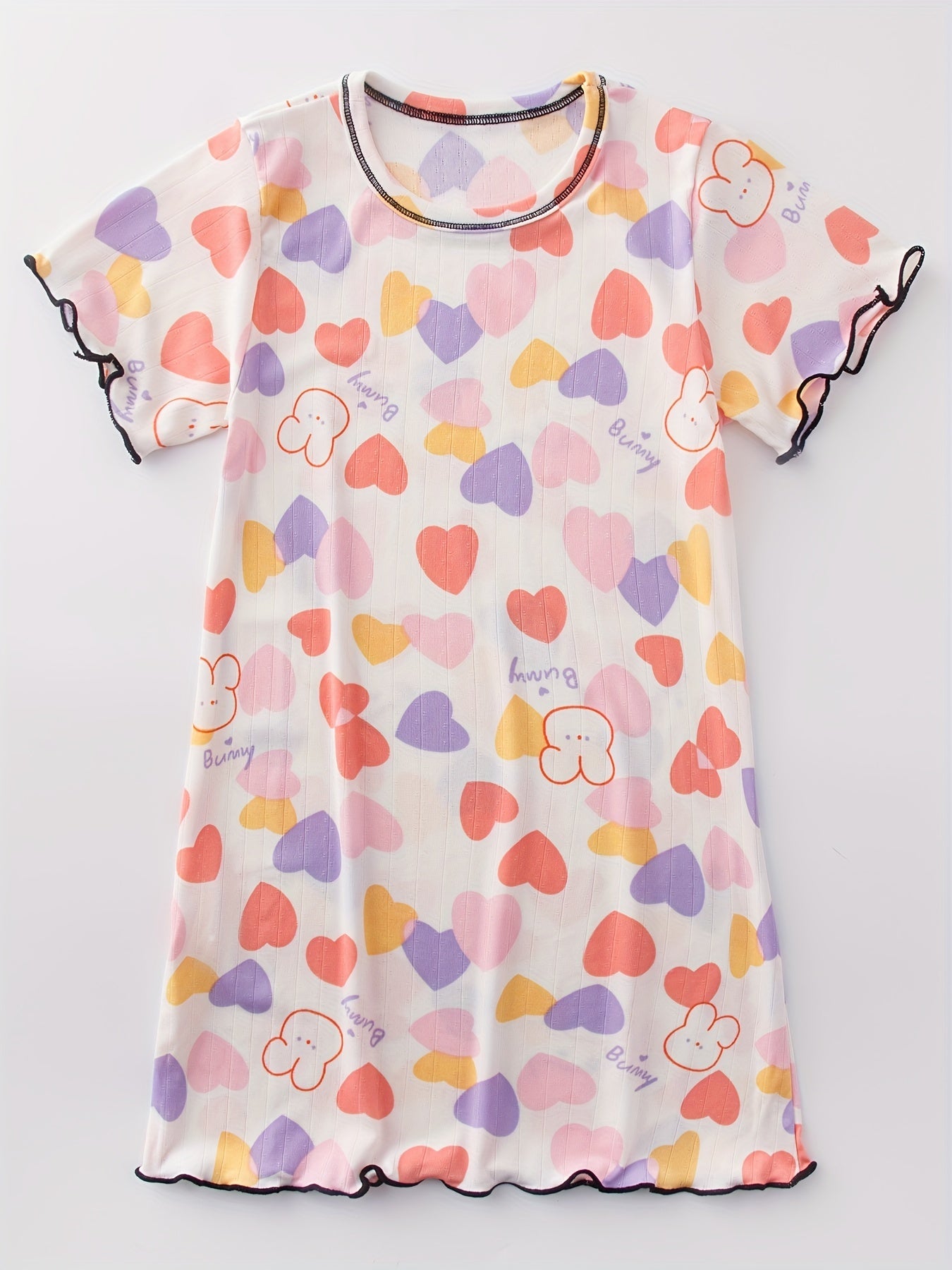 Girls Casual Dress Short Sleeve Long T shirt Pajamas