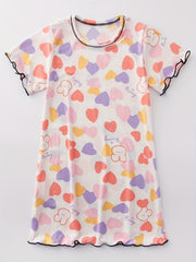 Girls Casual Dress Short Sleeve Long T shirt Pajamas