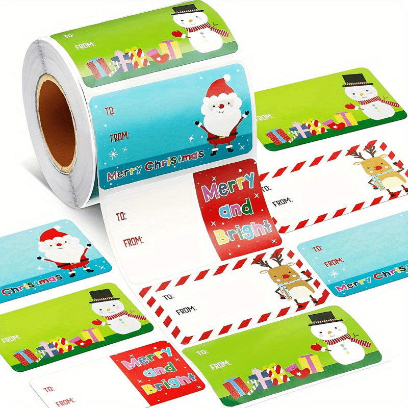 500pcs Christmas Santa Claus Stickers Self Adhesive Christmas Tag