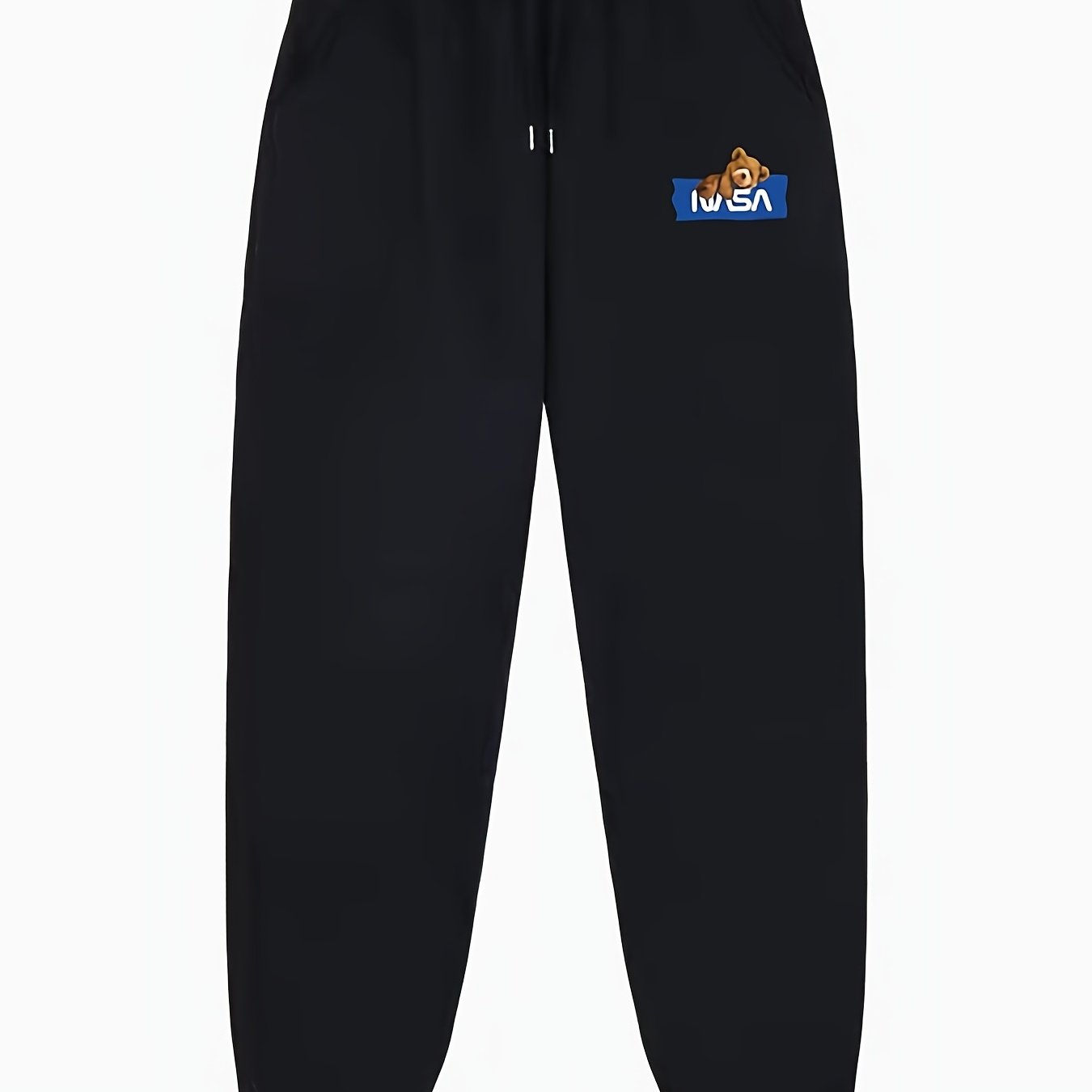 Bear Pattern Joggers Men's Casual Stretch Waist Sweatpants