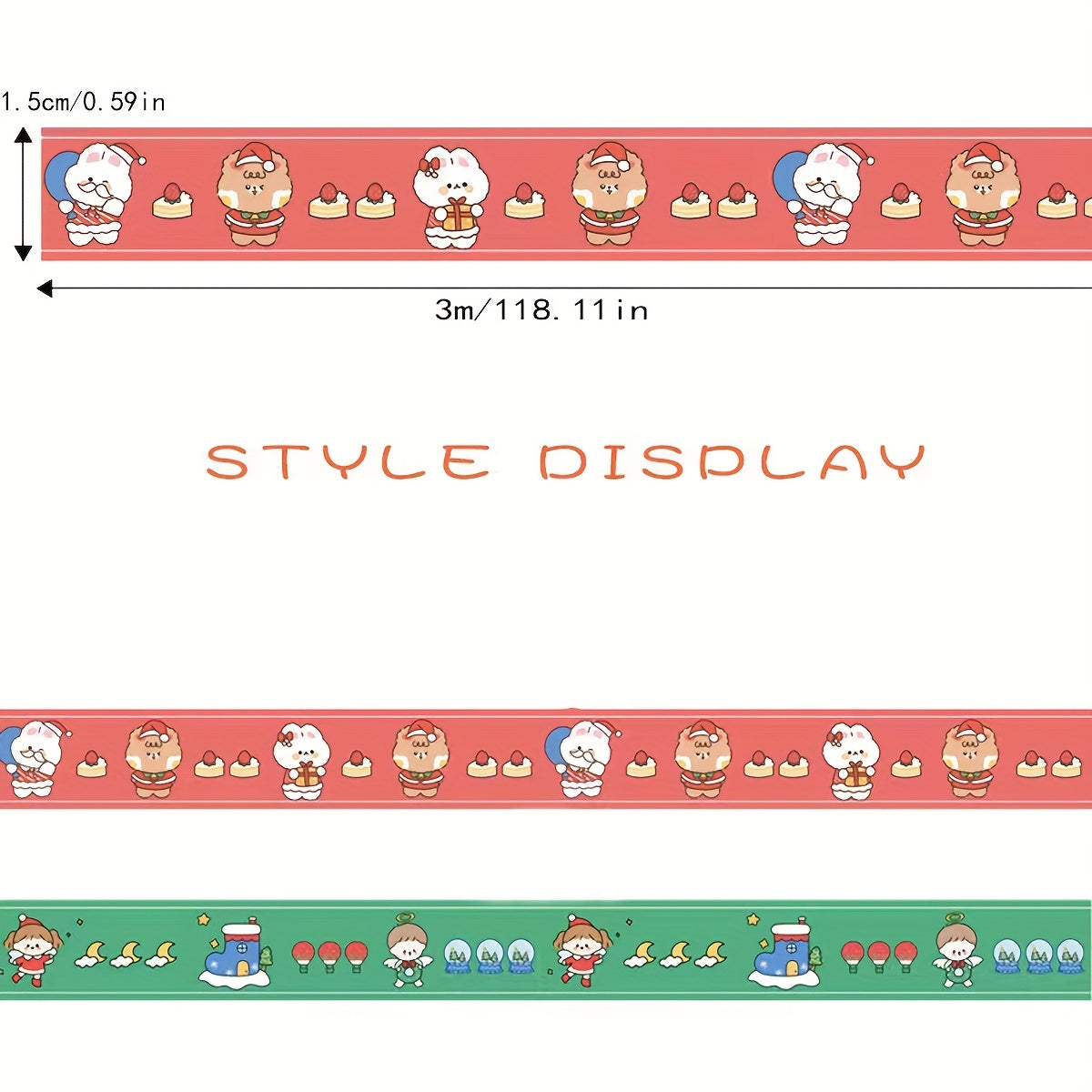 Cartoon Christmas & Paper Tape Journal Stickers DIY Decoration