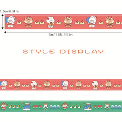 Cartoon Christmas & Paper Tape Journal Stickers DIY Decoration