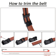 YOORAN Mens Leather Belt 1 3 8 For Dress Pants Micro Adjustable Belt