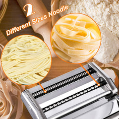 Adjustable Stainless Steel Pasta Maker with Hand Crank