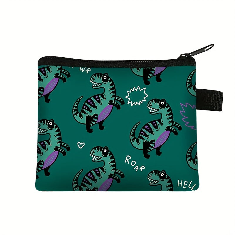 Cute Dino Coin Purse Zipper Card Holder Key Pouch