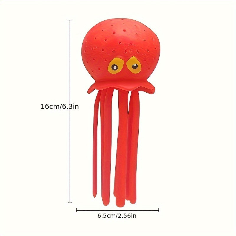 Funny Octopus Bath Toy Soft Colorful Spray Decompression Toy for Kids