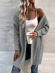 Cable Knit Open Front Cardigan