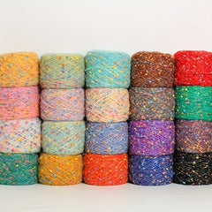 Soft Colorful Rainbow Pompons Yarn for Crocheting DIY Projects