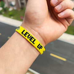 6pcs Unisex Silicone Bracelets, Letter Print, Sporty Style
