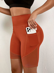 Mesh Biker Shorts High Stretch Yoga Fitness Leggings