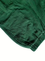 Elastic Waist Wide Leg Pants Casual Pocket Loose Pants