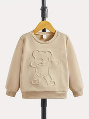 Girls Street Dance Bear Print Sweatshirts For Sports Casual Outfit