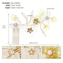 Crystal Flower Bridal Hair Comb Headdress Wedding Dress Headpiece