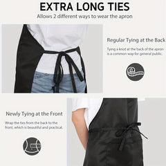 Adjustable & Stain Resistant Halter Apron with 2 Pockets