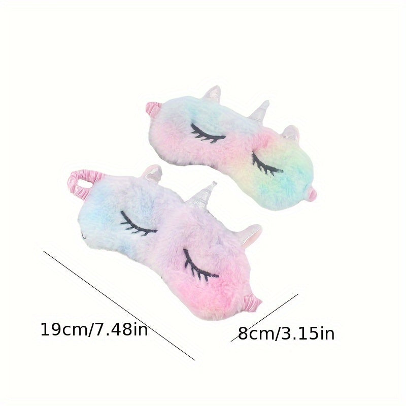 Colorful Sleep Eye Mask Cartoon Plush Blindfold Soft Eye Mask for Travel Rest