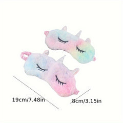 Colorful Sleep Eye Mask Cartoon Plush Blindfold Soft Eye Mask for Travel Rest